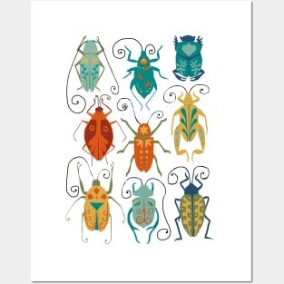 Folk Art Beetles Posters and Art